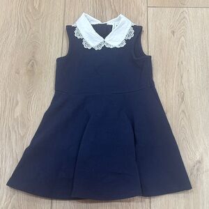 Janie and Jack Navy Dress with White Lace Collar